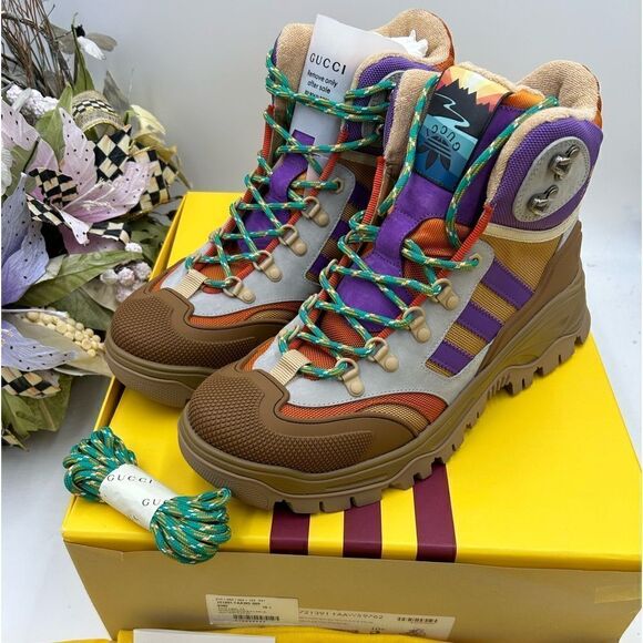 Men’s Gucci X Adidas lace up  boots size 10.5 made in Italy - Picture 1 of 10